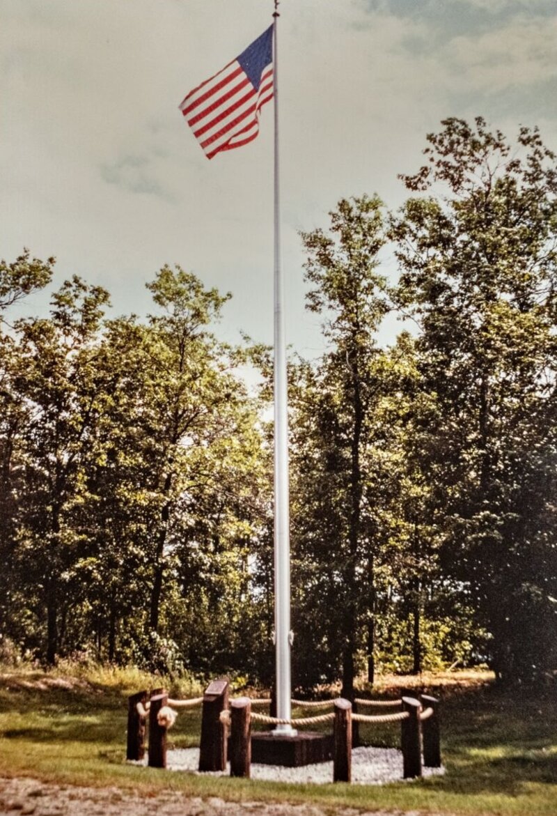 Joe Harwig Memorial Flagpole at Shakey Lakes Park